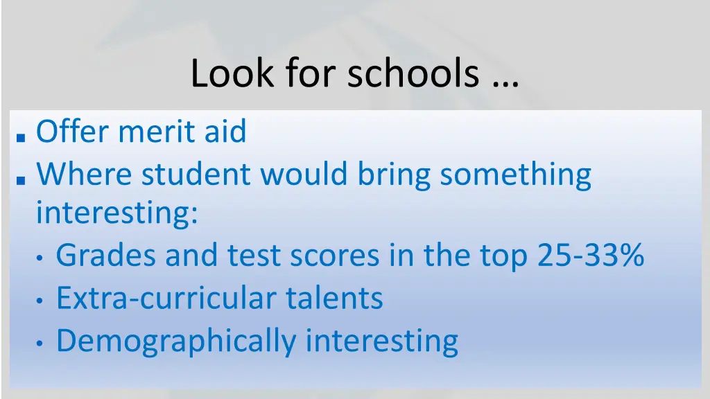 look for schools