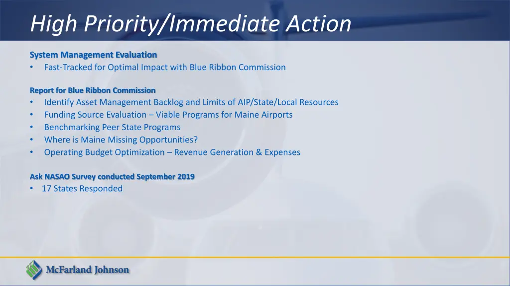 high priority immediate action