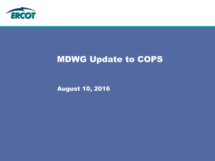 mdwg update to cops