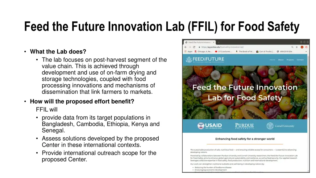 feed the future innovation lab ffil for food