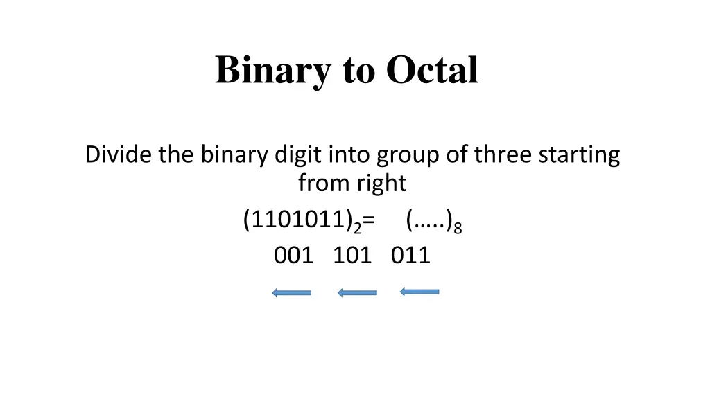 binary to octal