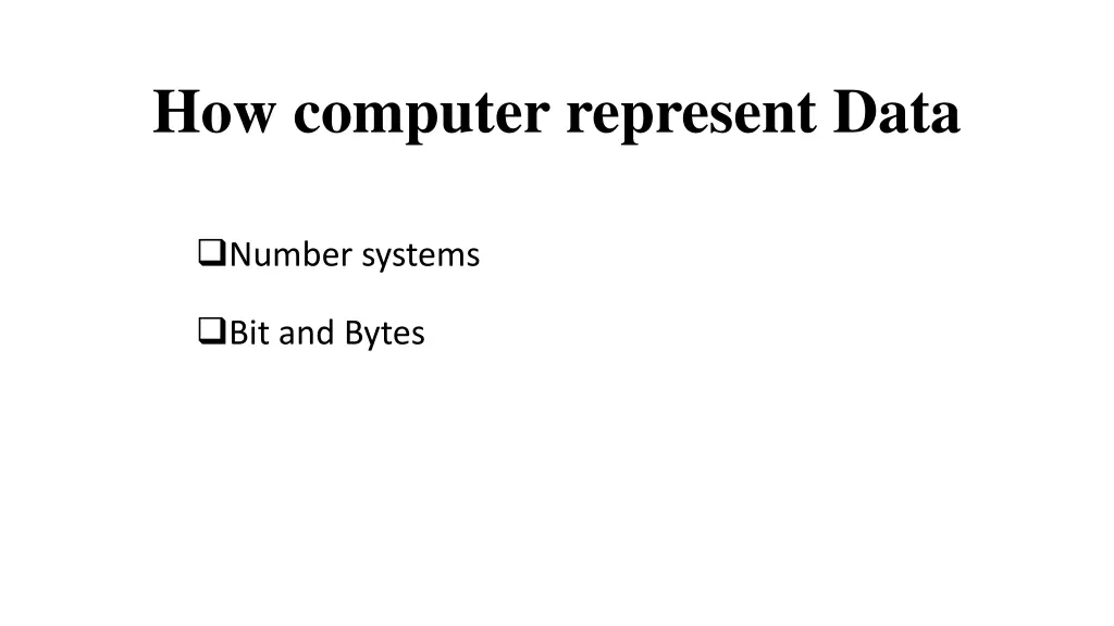 how computer represent data