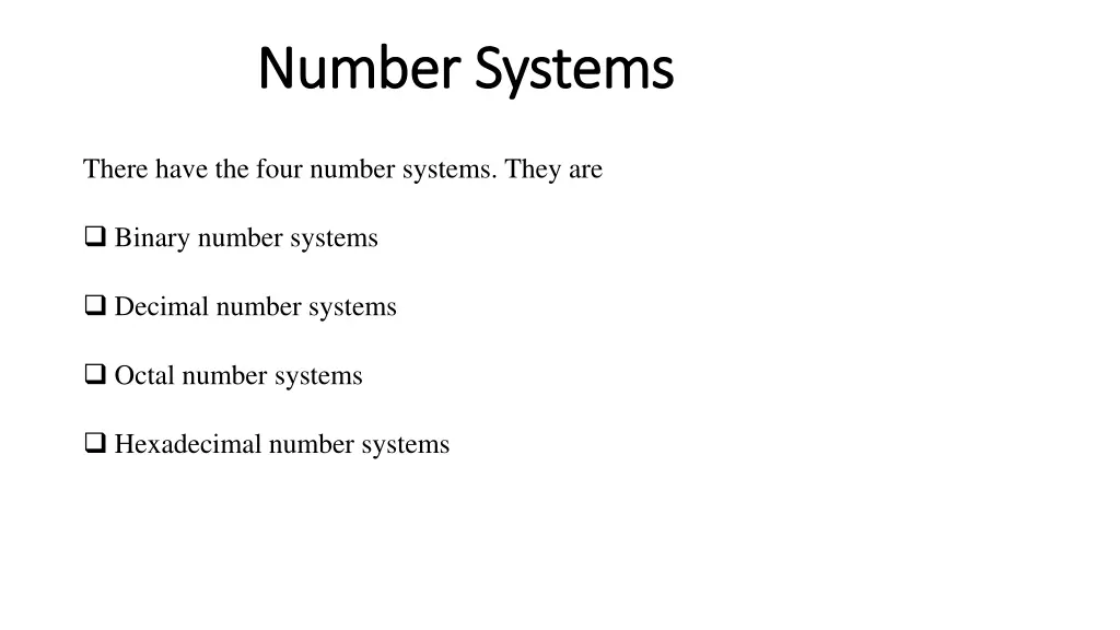 number systems number systems 1