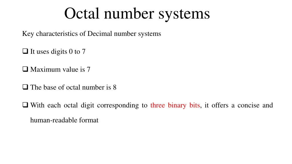 octal number systems