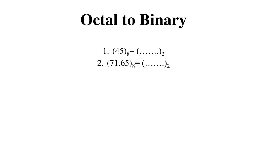octal to binary