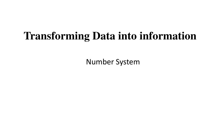 transforming data into information