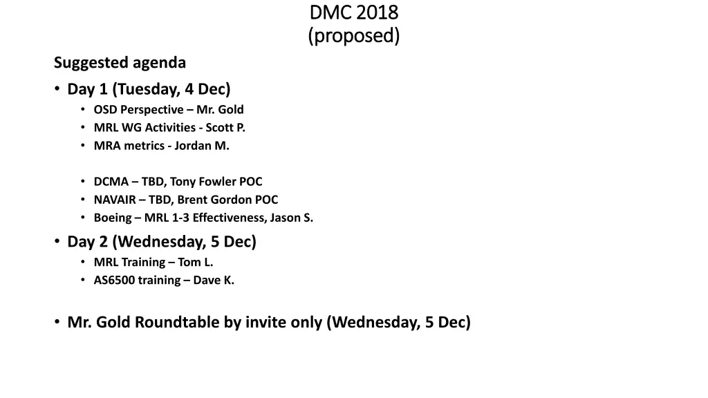 dmc 2018 dmc 2018 proposed proposed