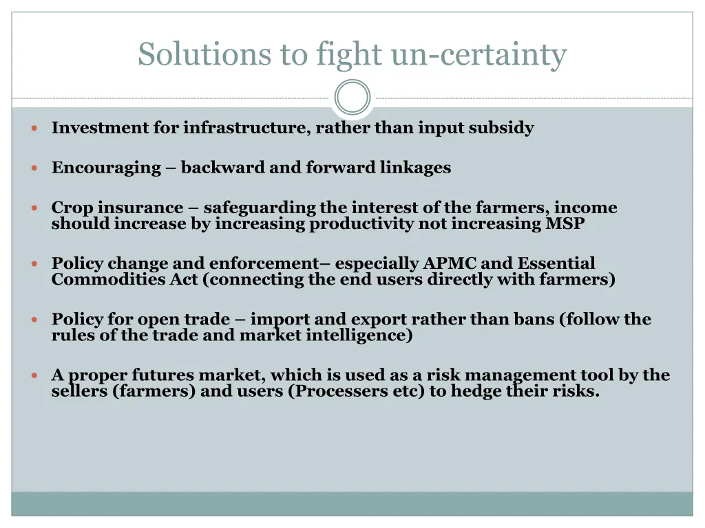 solutions to fight un certainty