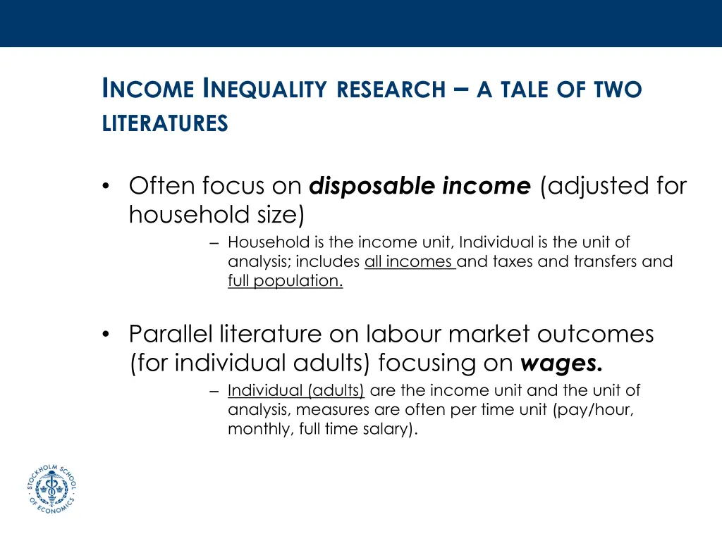 i ncome i nequality research a tale