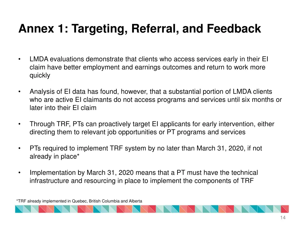 annex 1 targeting referral and feedback