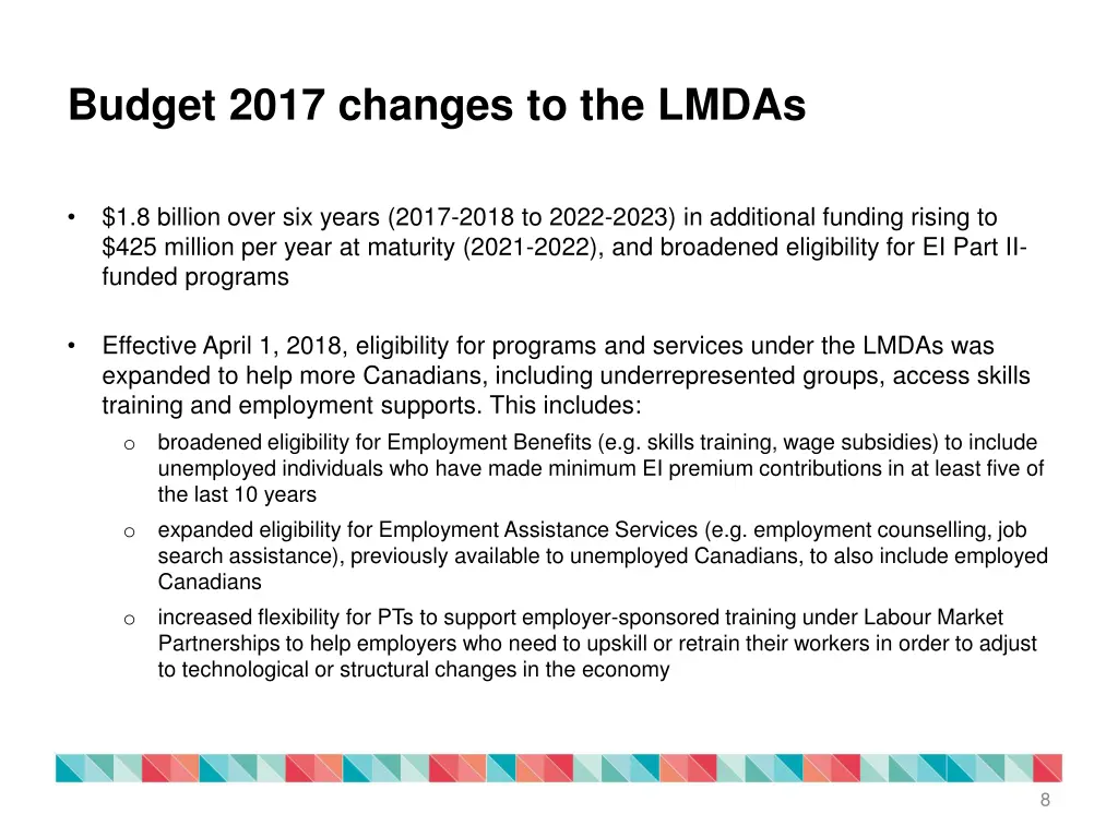 budget 2017 changes to the lmdas