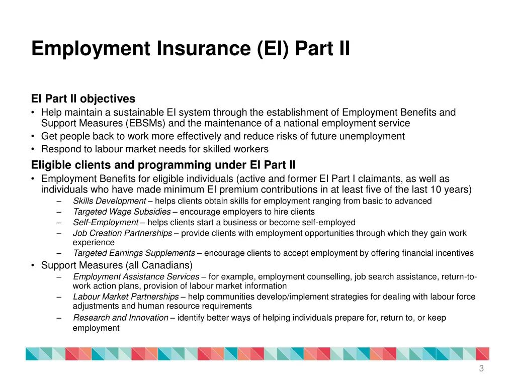 employment insurance ei part ii