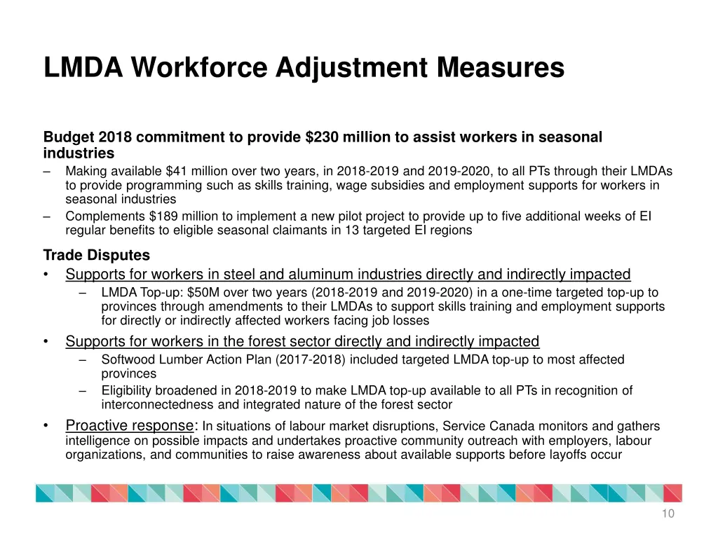 lmda workforce adjustment measures
