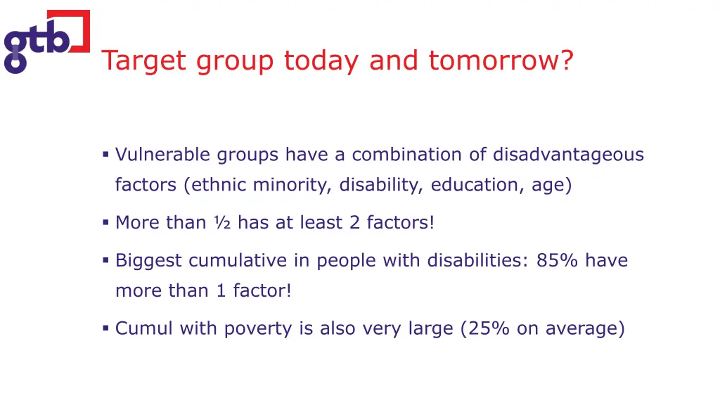 target group today and tomorrow 2