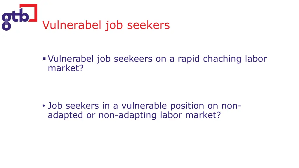 vulnerabel job seekers
