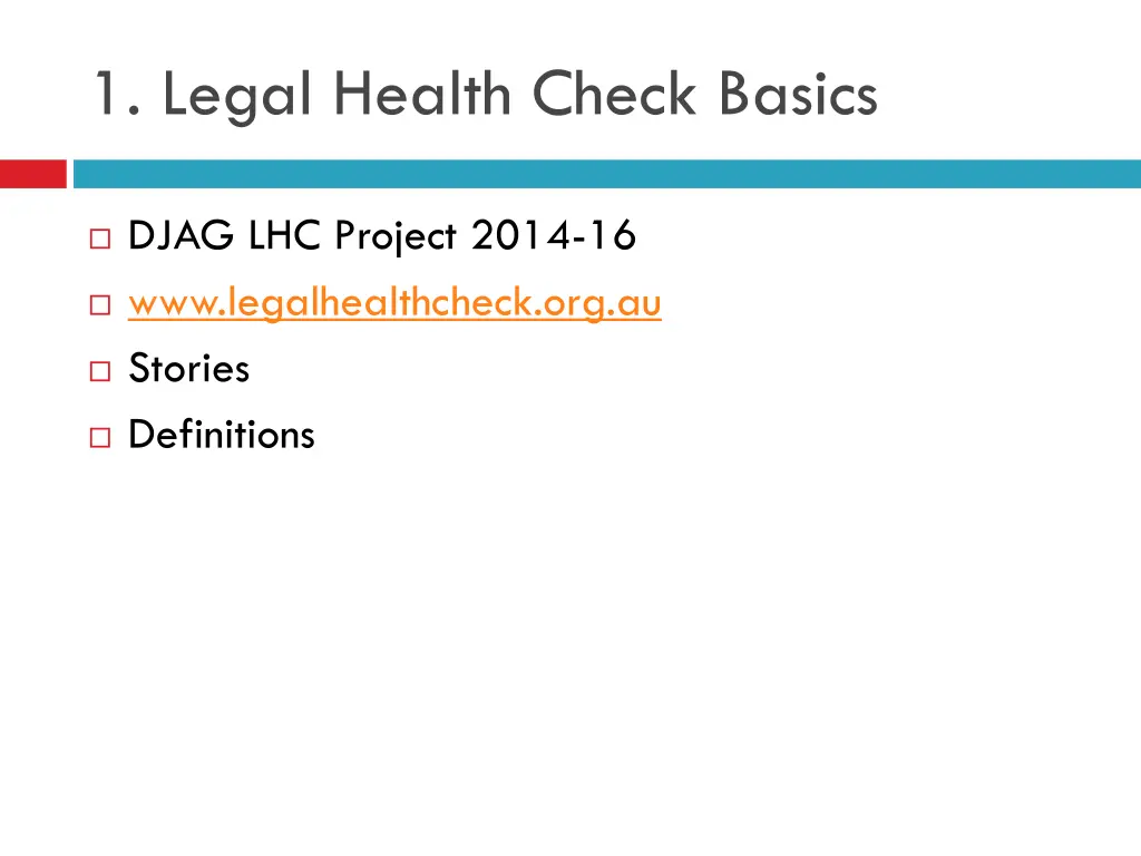 1 legal health check basics