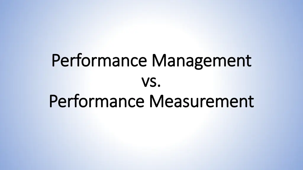 performance management performance management