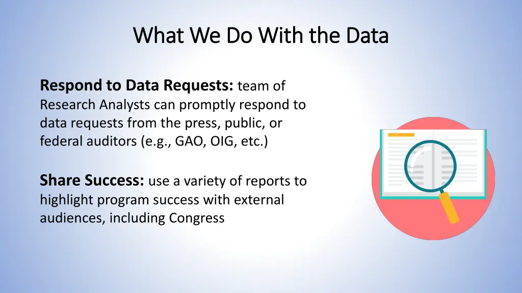 what we do with the data what we do with the data