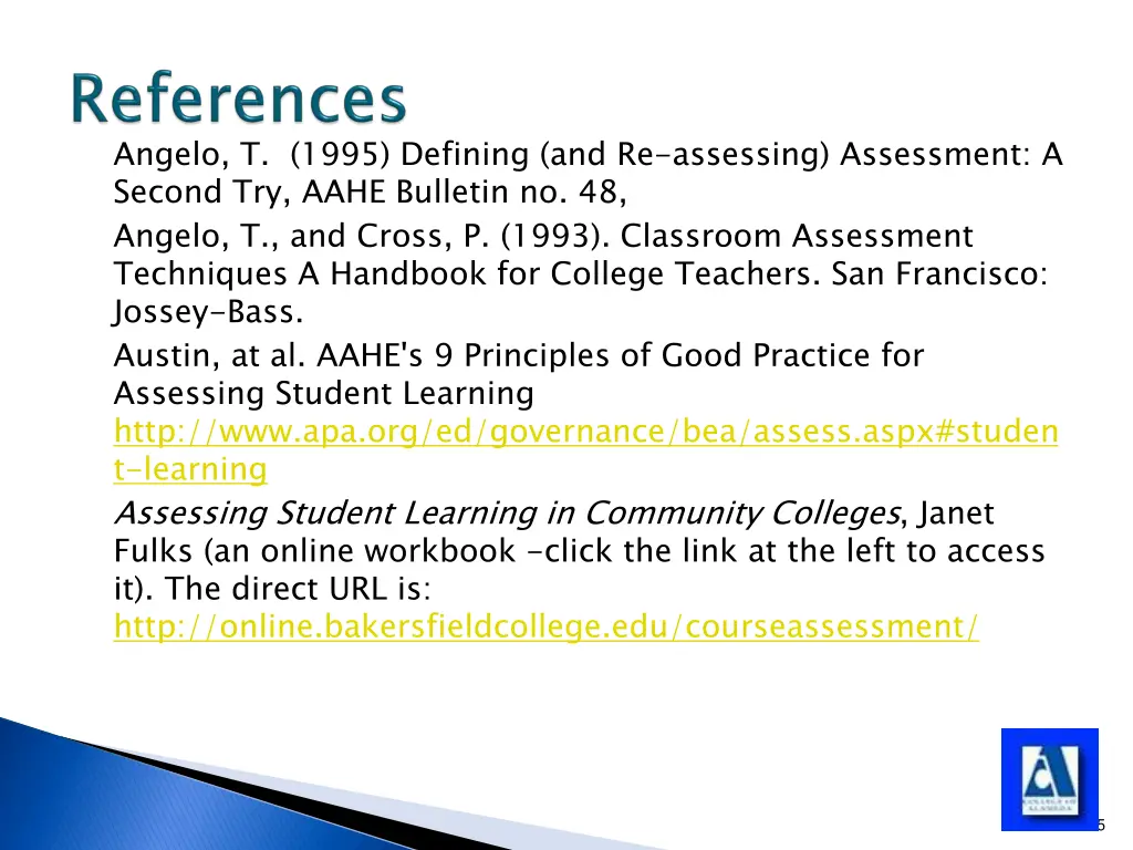 angelo t 1995 defining and re assessing