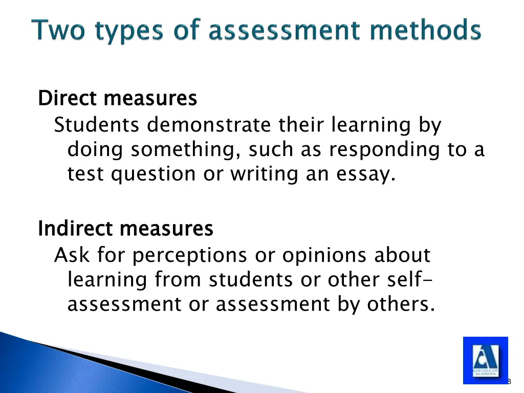 direct measures students demonstrate their