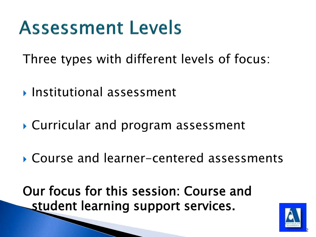 three types with different levels of focus