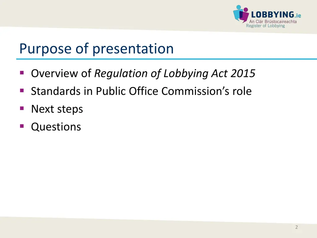 purpose of presentation