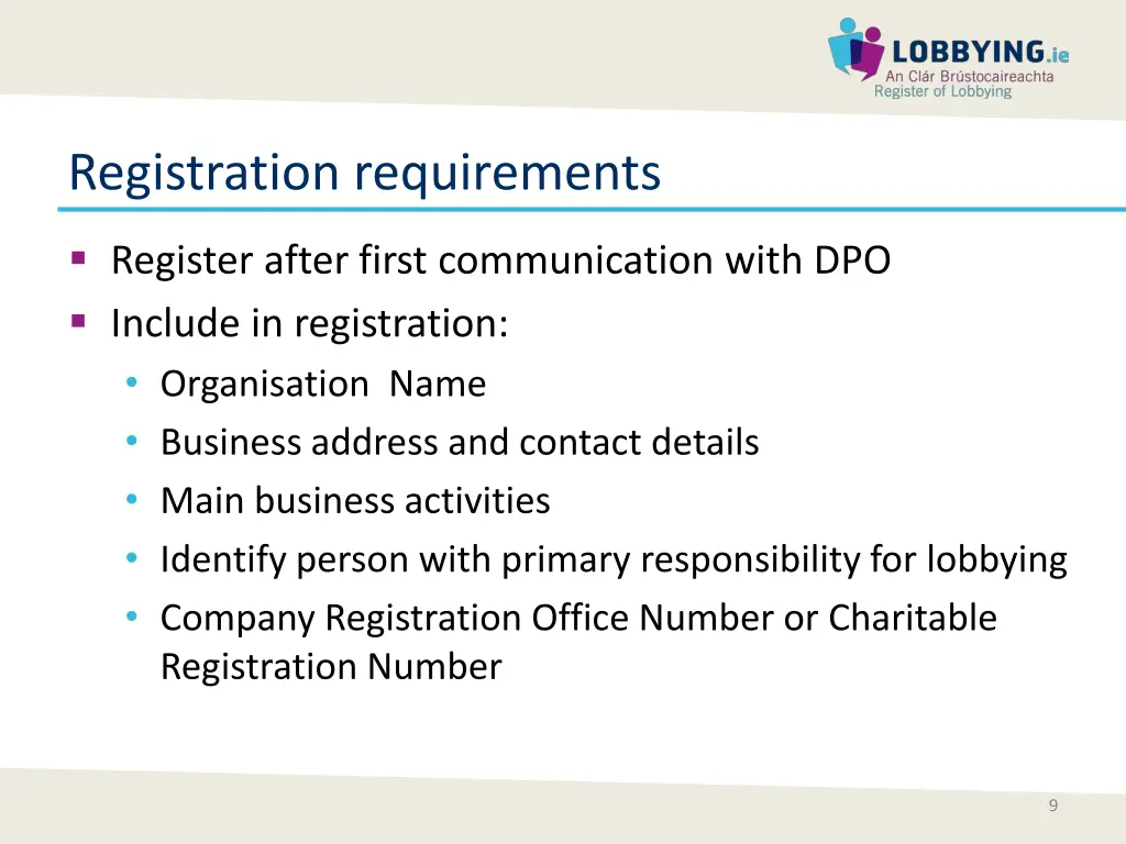 registration requirements