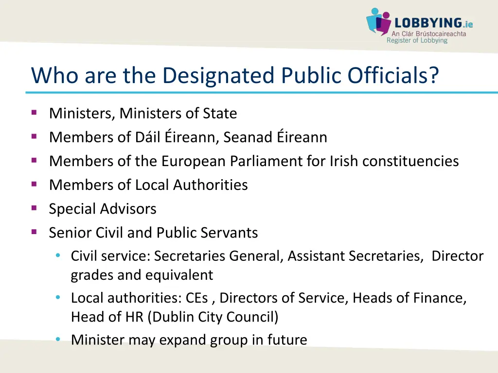 who are the designated public officials