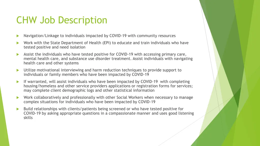 chw job description
