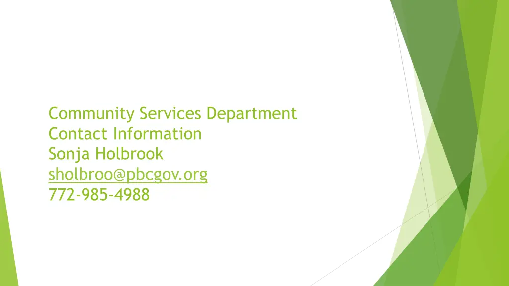 community services department contact information