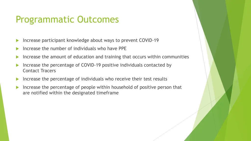 programmatic outcomes