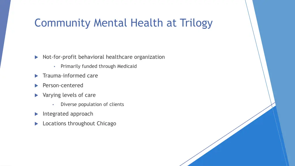 community mental health at trilogy