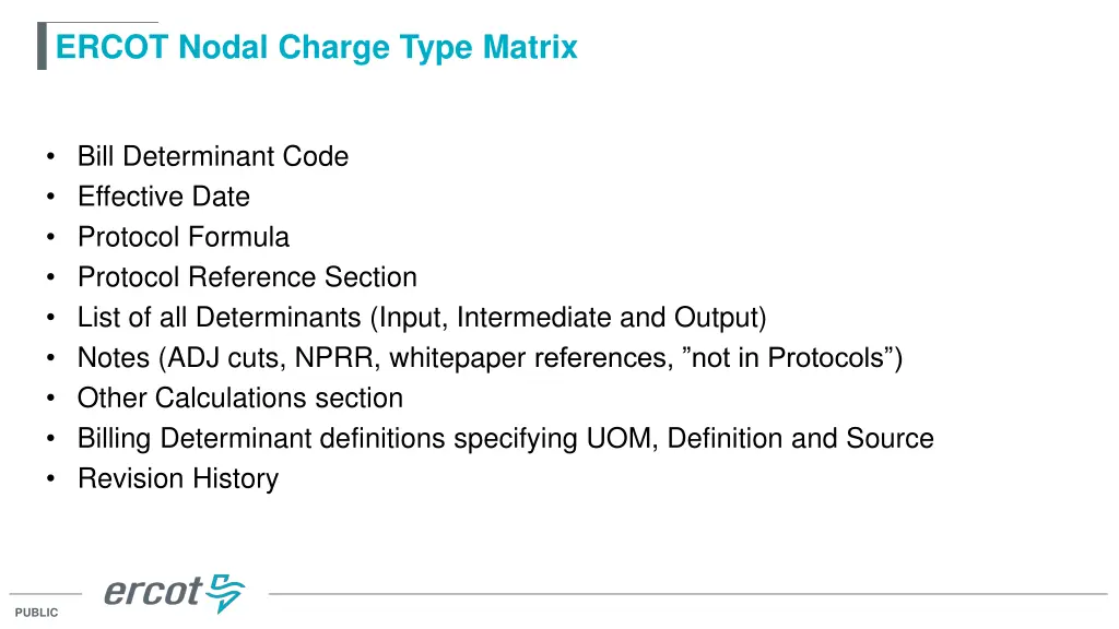 ercot nodal charge type matrix