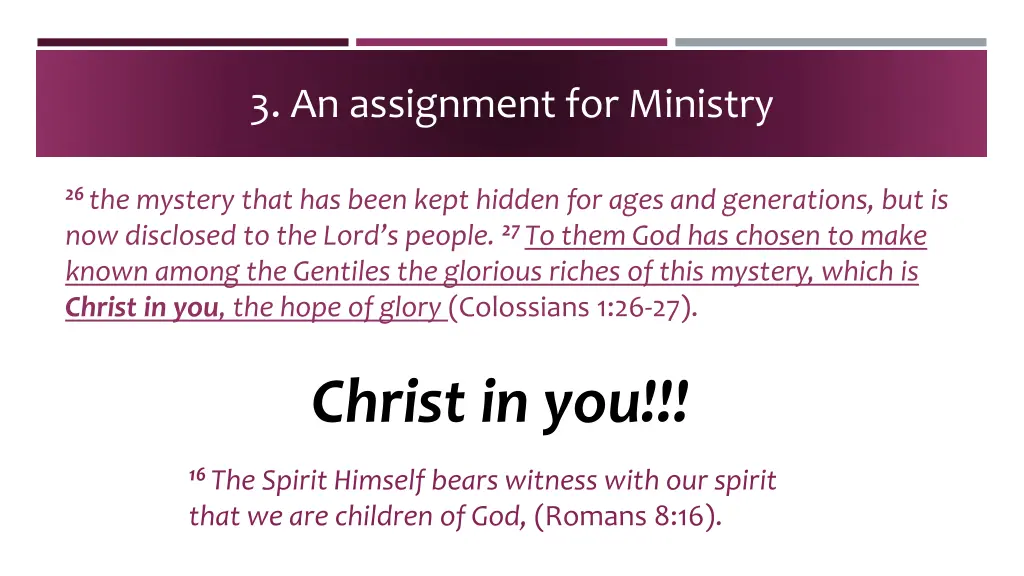 3 an assignment for ministry 1