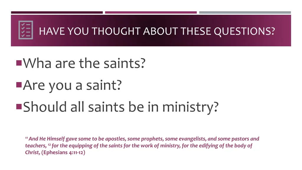 have you thought about these questions