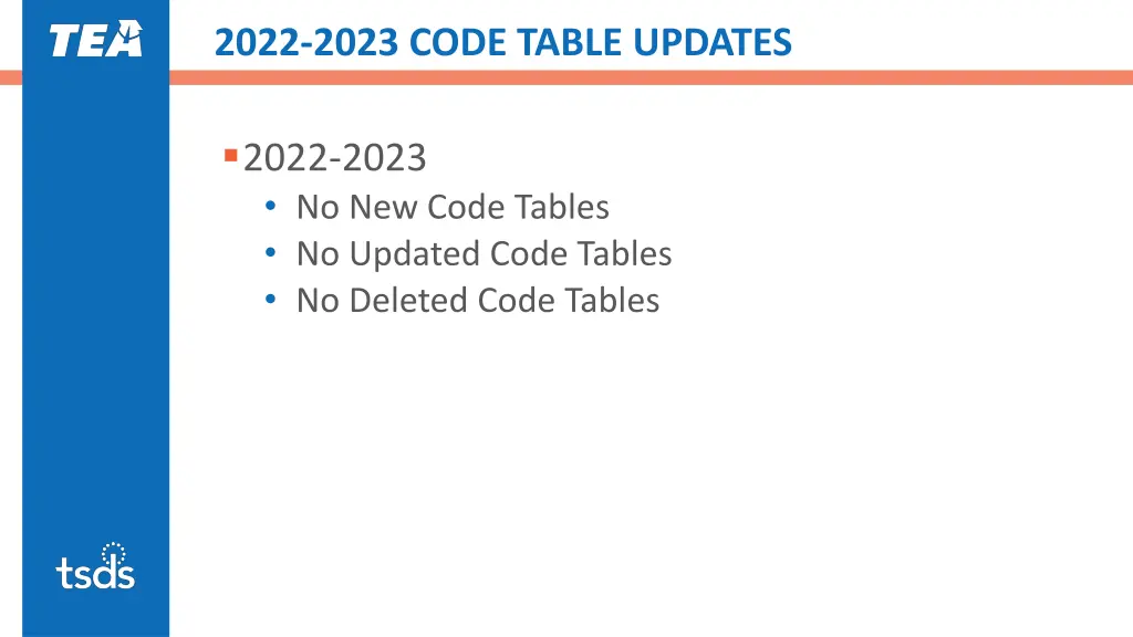 2022 2023 code table updates