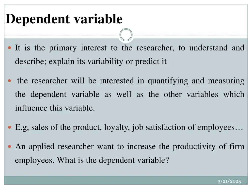 dependent variable