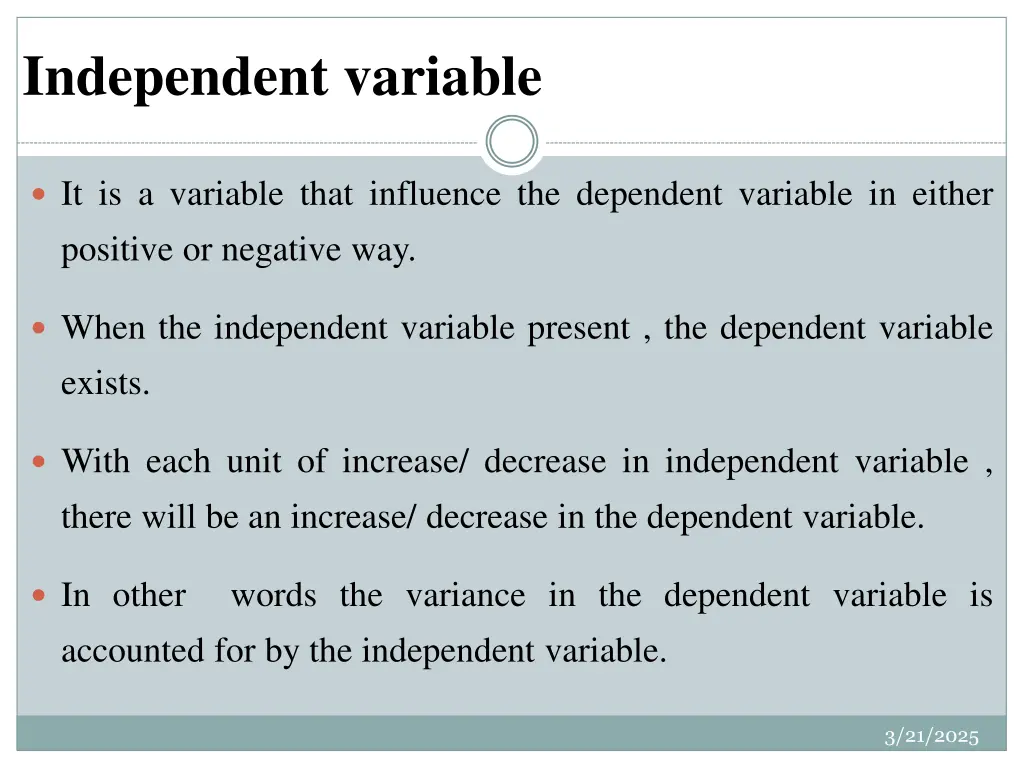 independent variable
