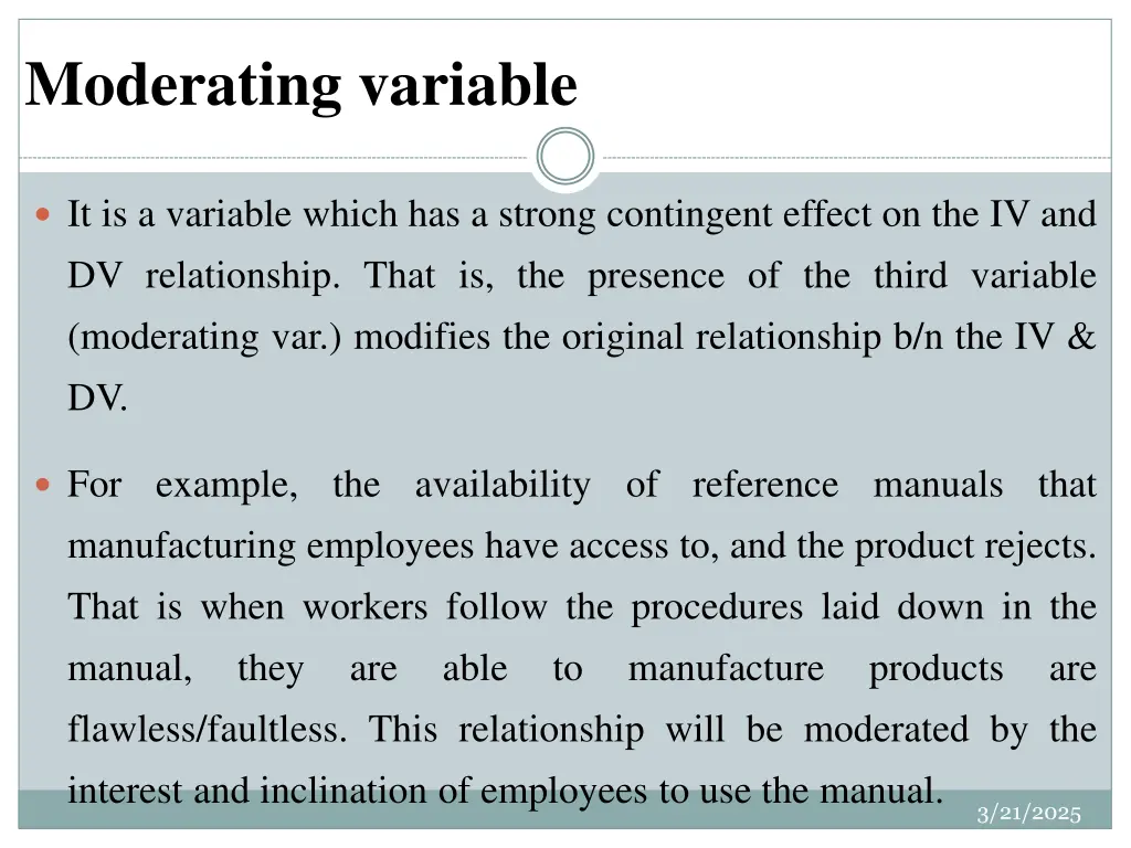 moderating variable