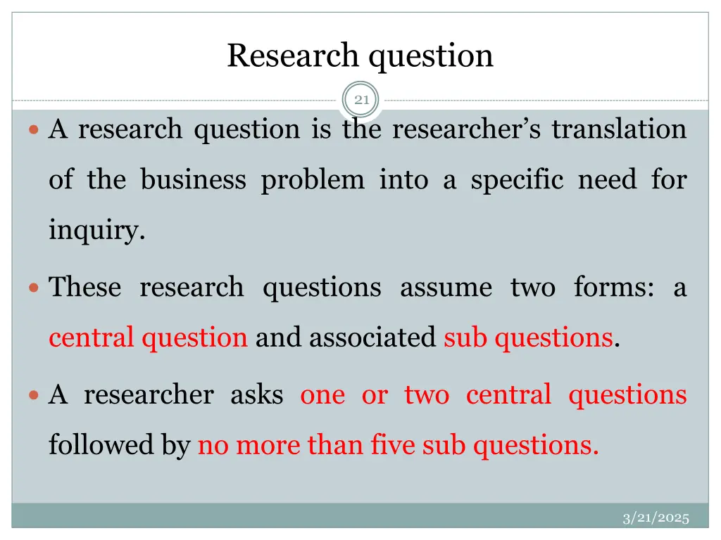 research question