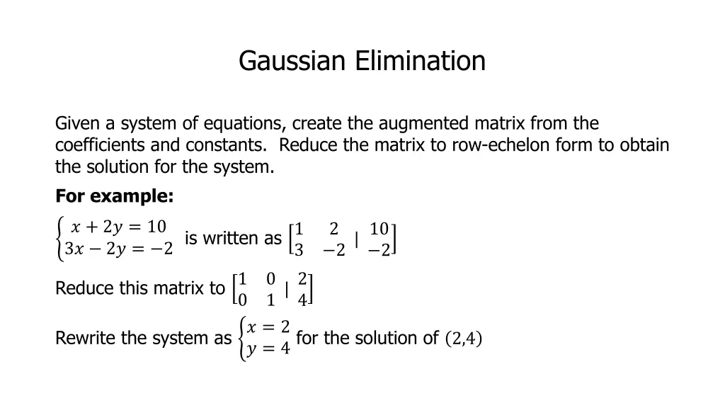 gaussian elimination 1