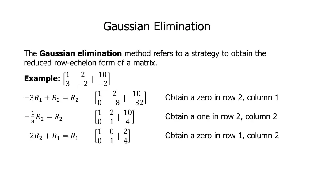 gaussian elimination