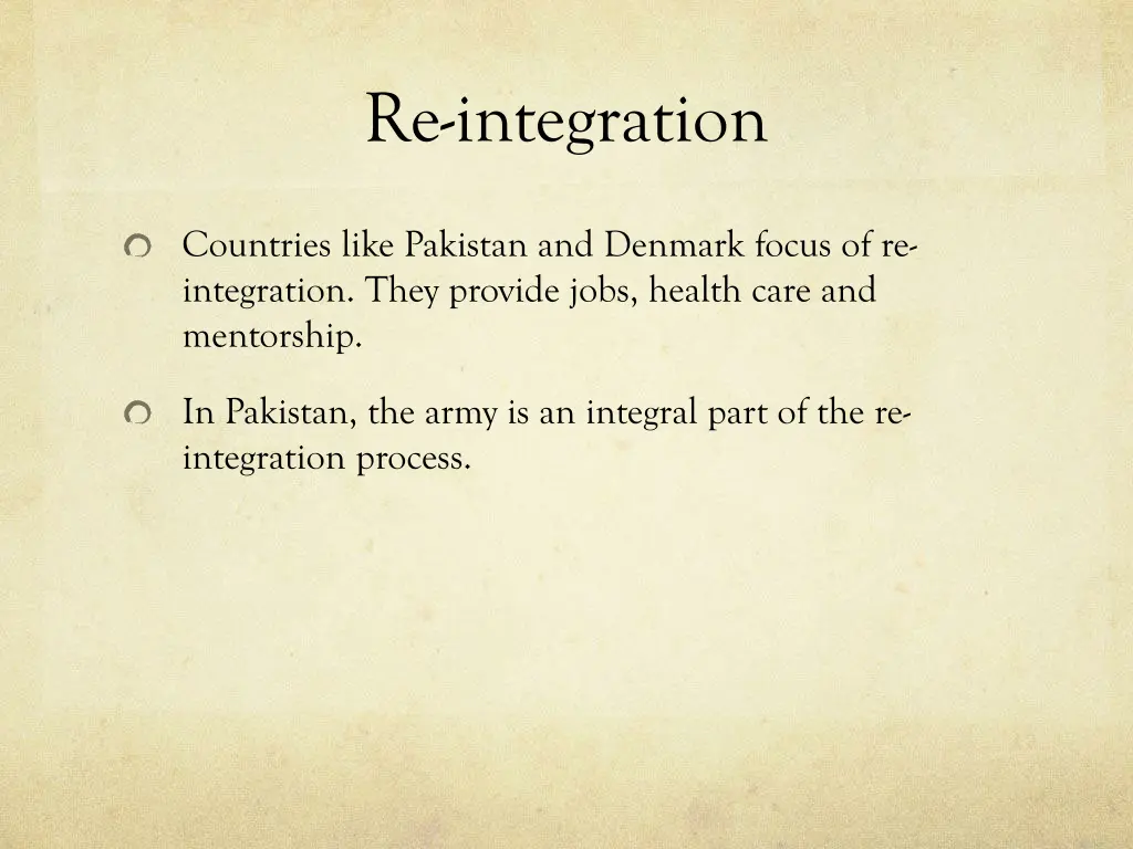 re integration