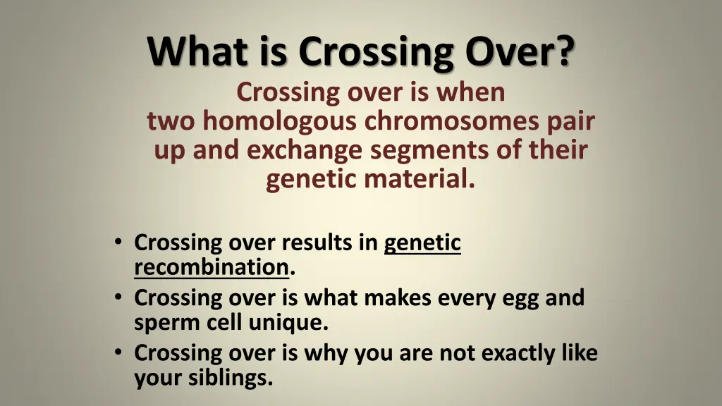 what is crossing over crossing over is when
