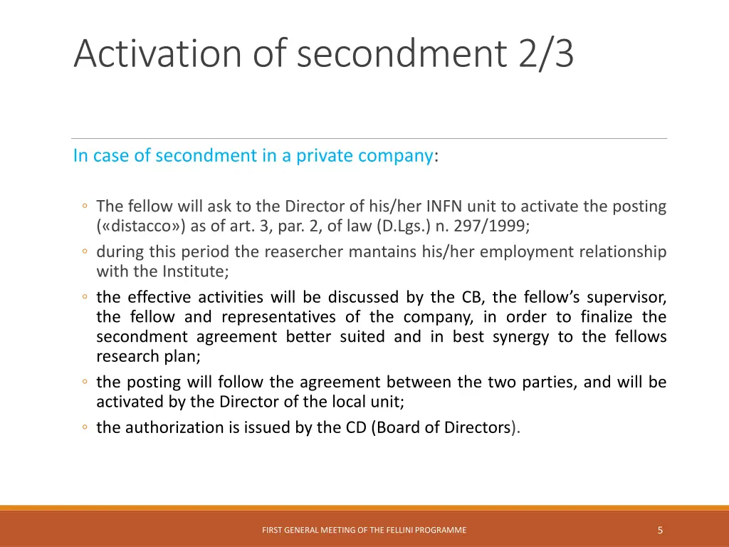 activationof secondment 2 3