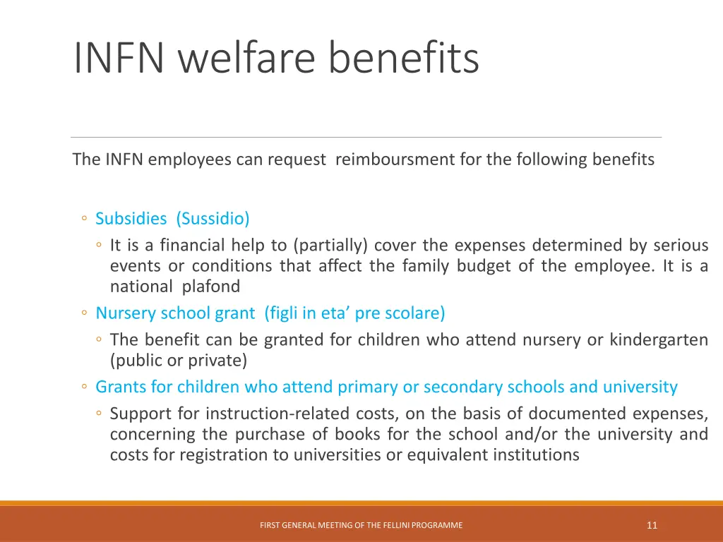 infn welfare benefits