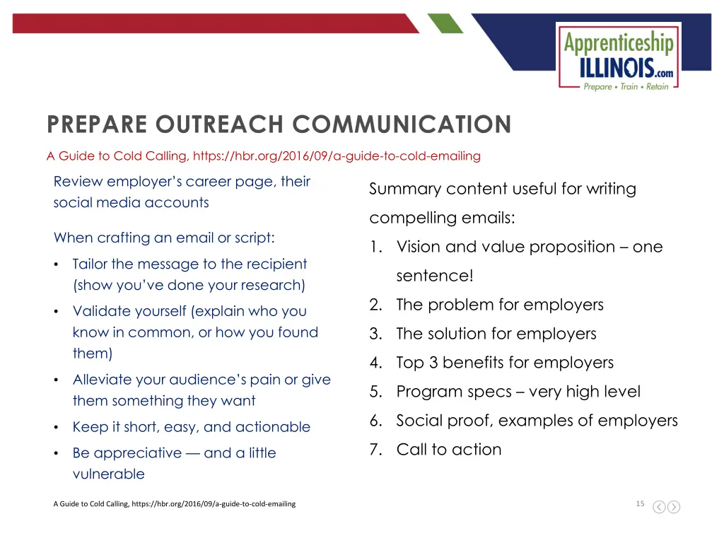 prepare outreach communication