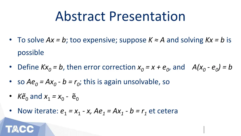 abstract presentation