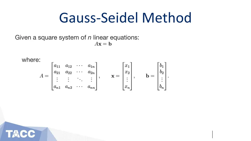 gauss seidel method