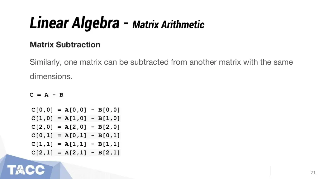 linear algebra matrix arithmetic 1